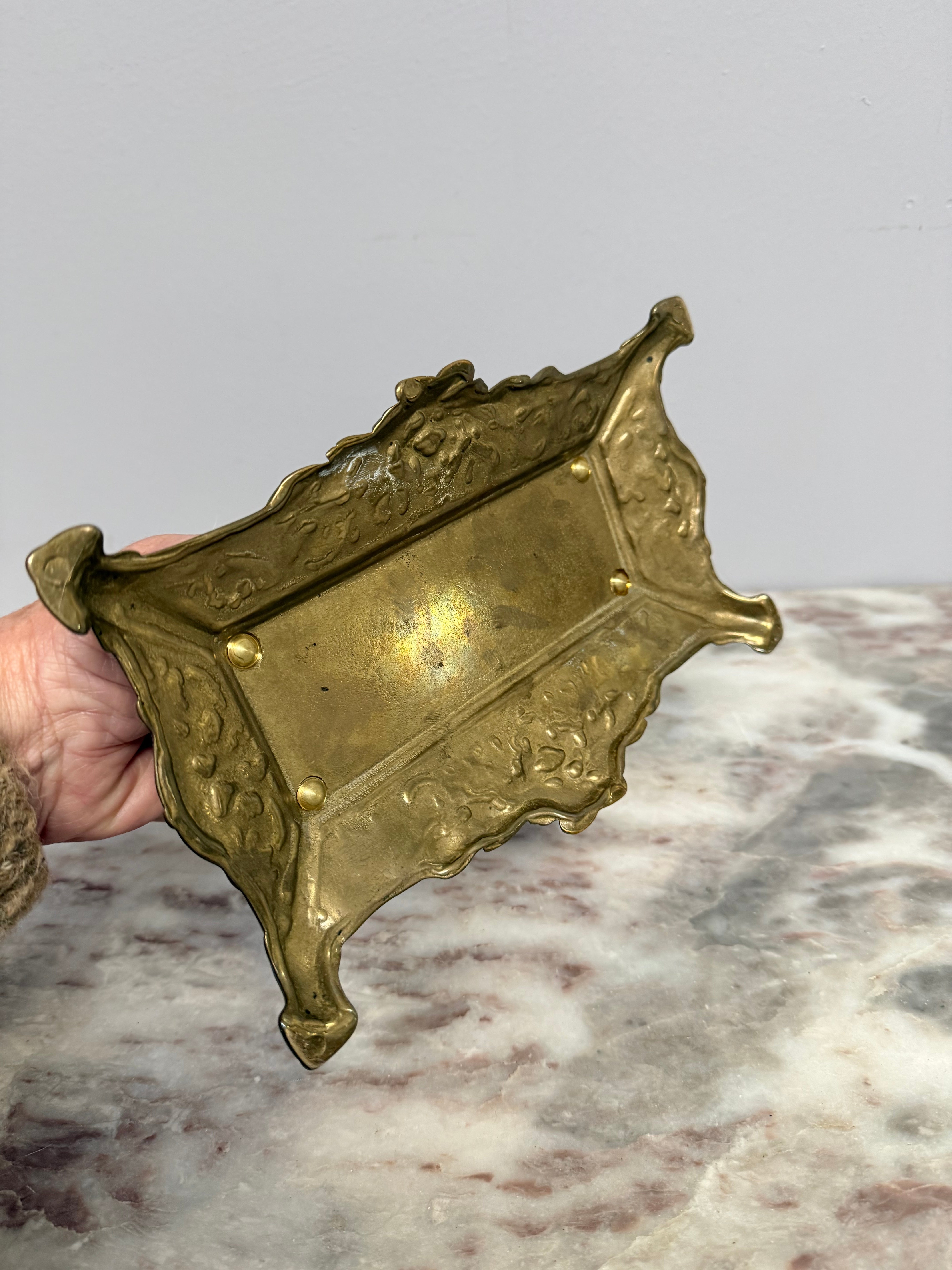 Vintage French Ornate Brass Stamp Box/Desk Organiser | Antique & Vintage | Moonee Ponds Antiques | Australia Wide Delivery