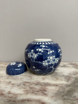 Vintage Blue & White Prunes Ginger Jar Moonee Ponds Antiques
