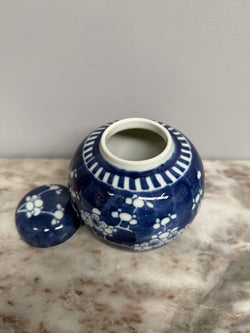 Vintage Blue & White Prunes Ginger Jar Moonee Ponds Antiques