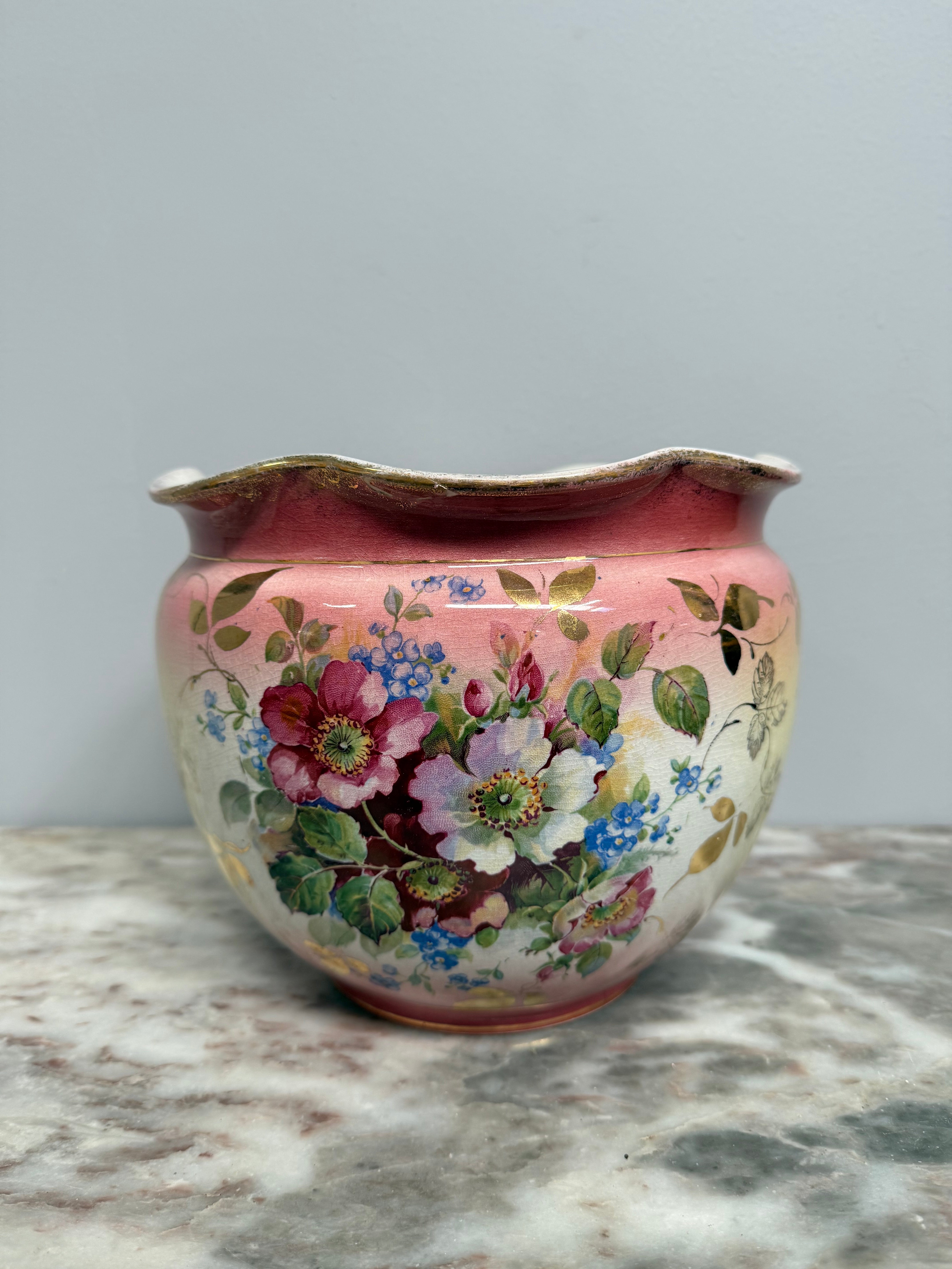 English Floral Jardiniere. " As Is " | Antique & Vintage | Moonee Ponds Antiques | Australia Wide Delivery