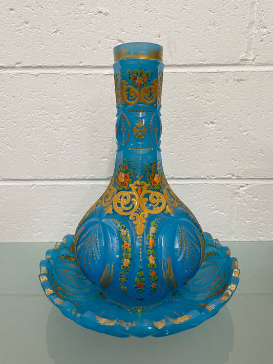 Victorian Hand Gilded & Beveled Opaline Glass