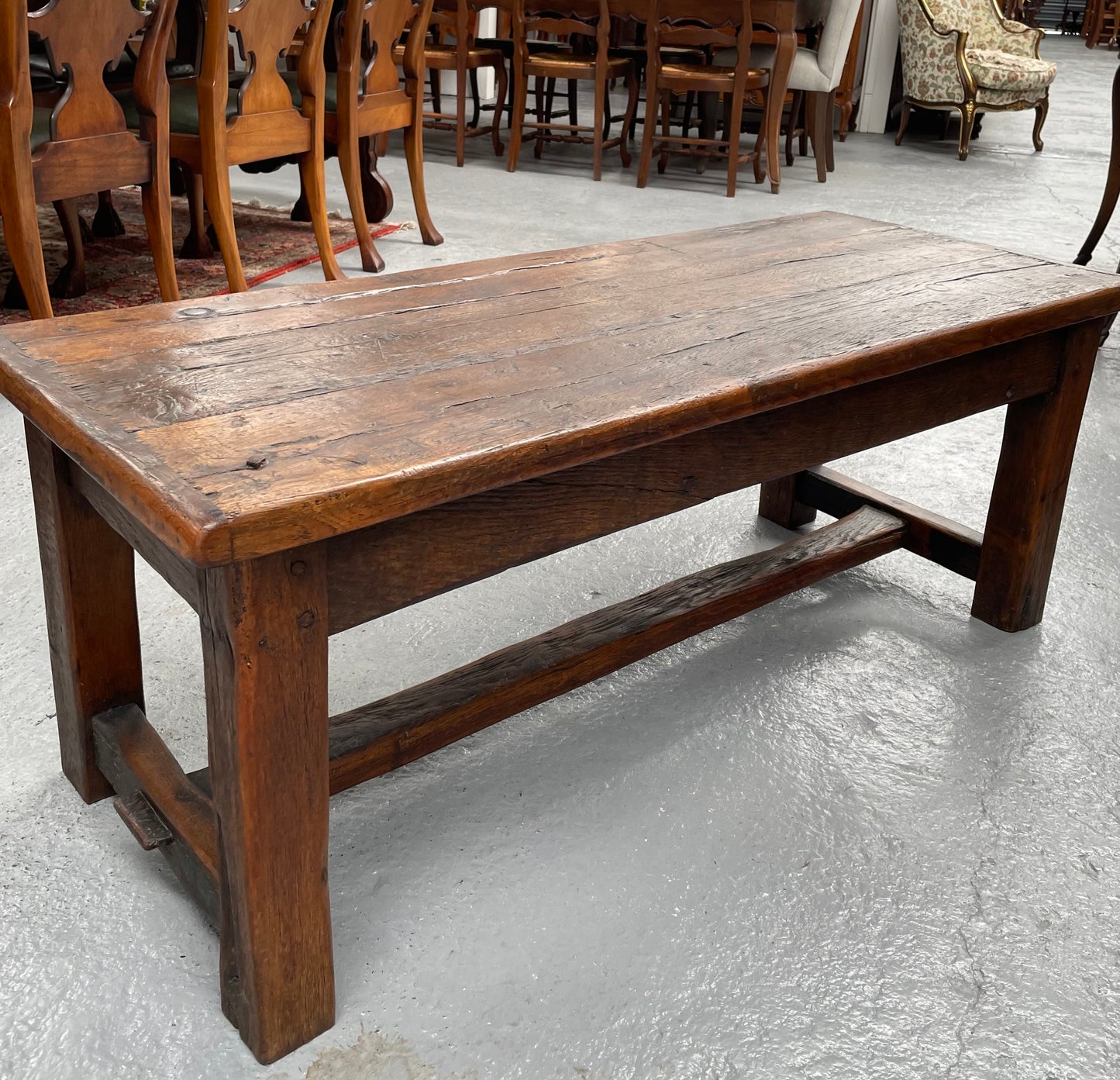Rustic Narrow Reclaimed French Oak Coffee Table