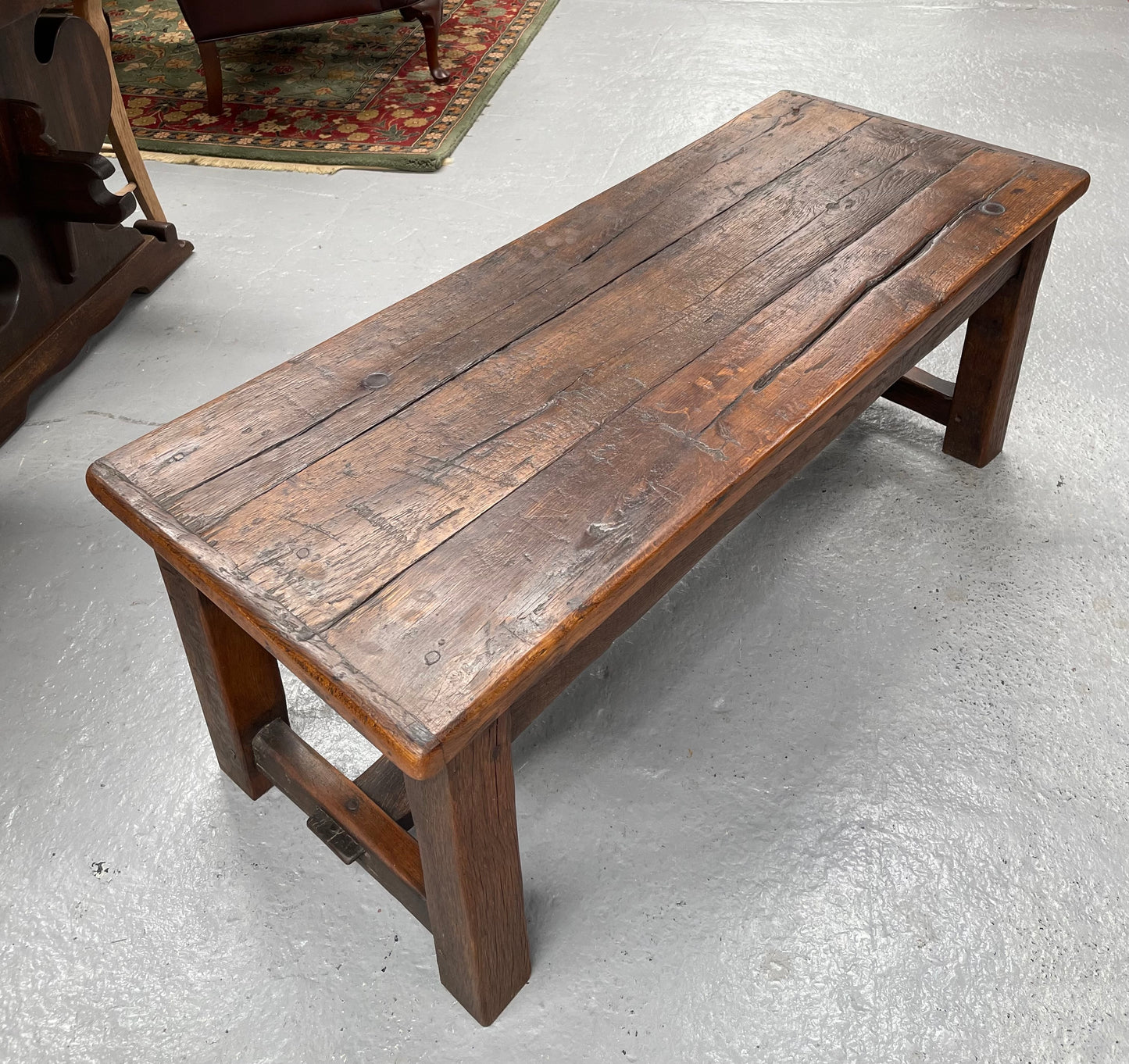 Rustic Narrow Reclaimed French Oak Coffee Table