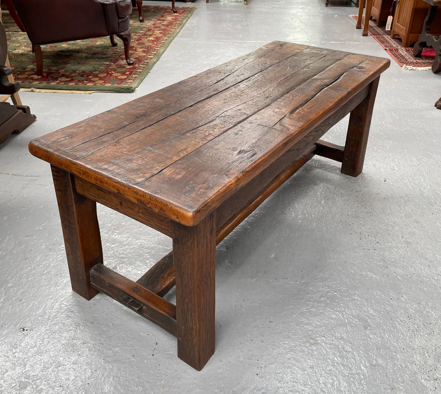 Rustic Narrow Reclaimed French Oak Coffee Table