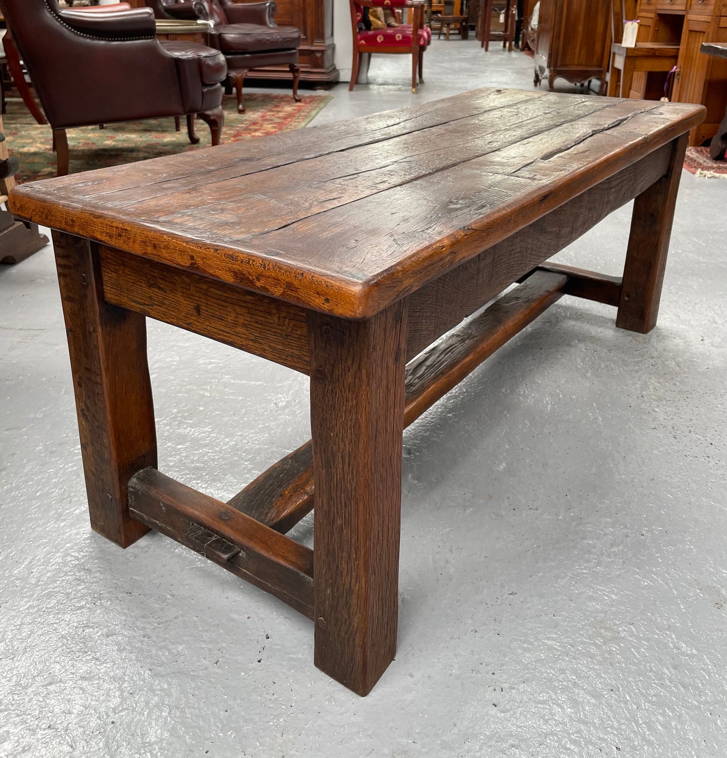 Rustic Narrow Reclaimed French Oak Coffee Table