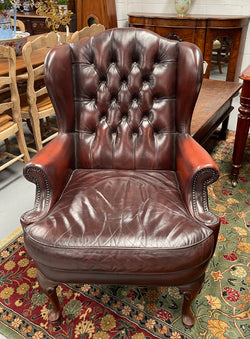 Leather Moran Button Back & Wing Back Armchair | Antique & Vintage | Moonee Ponds Antiques | Australia Wide Delivery