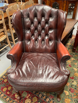 Leather Moran Button Back & Wing Back Armchair | Antique & Vintage | Moonee Ponds Antiques | Australia Wide Delivery