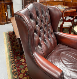Leather Moran Button Back & Wing Back Armchair | Antique & Vintage | Moonee Ponds Antiques | Australia Wide Delivery