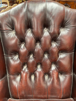 Leather Moran Button Back & Wing Back Armchair | Antique & Vintage | Moonee Ponds Antiques | Australia Wide Delivery