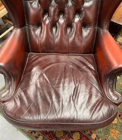 Leather Moran Button Back & Wing Back Armchair | Antique & Vintage | Moonee Ponds Antiques | Australia Wide Delivery