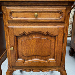 Lovely French Provincial Oak Bedside Cabinets