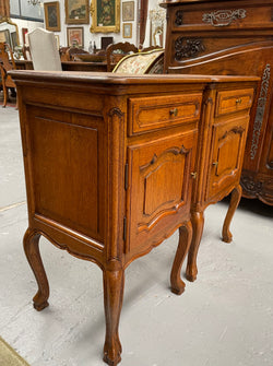 Lovely French Provincial Oak Bedside Cabinets | Antique & Vintage | Moonee Ponds Antiques | Australia Wide Delivery