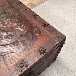 Victorian Arts & Crafts Leather Embossed Trunk