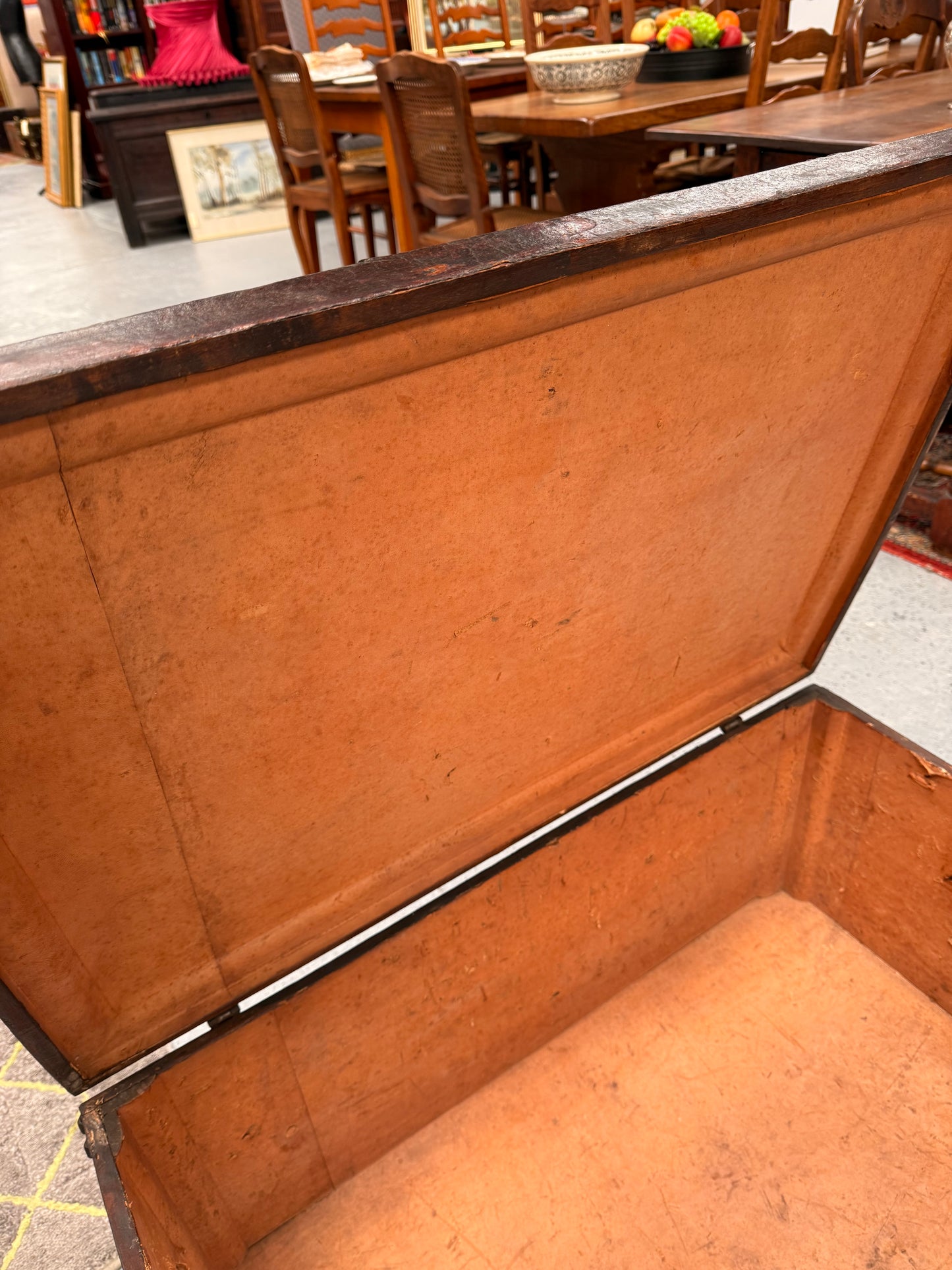 Victorian Arts & Crafts Leather Embossed Trunk
