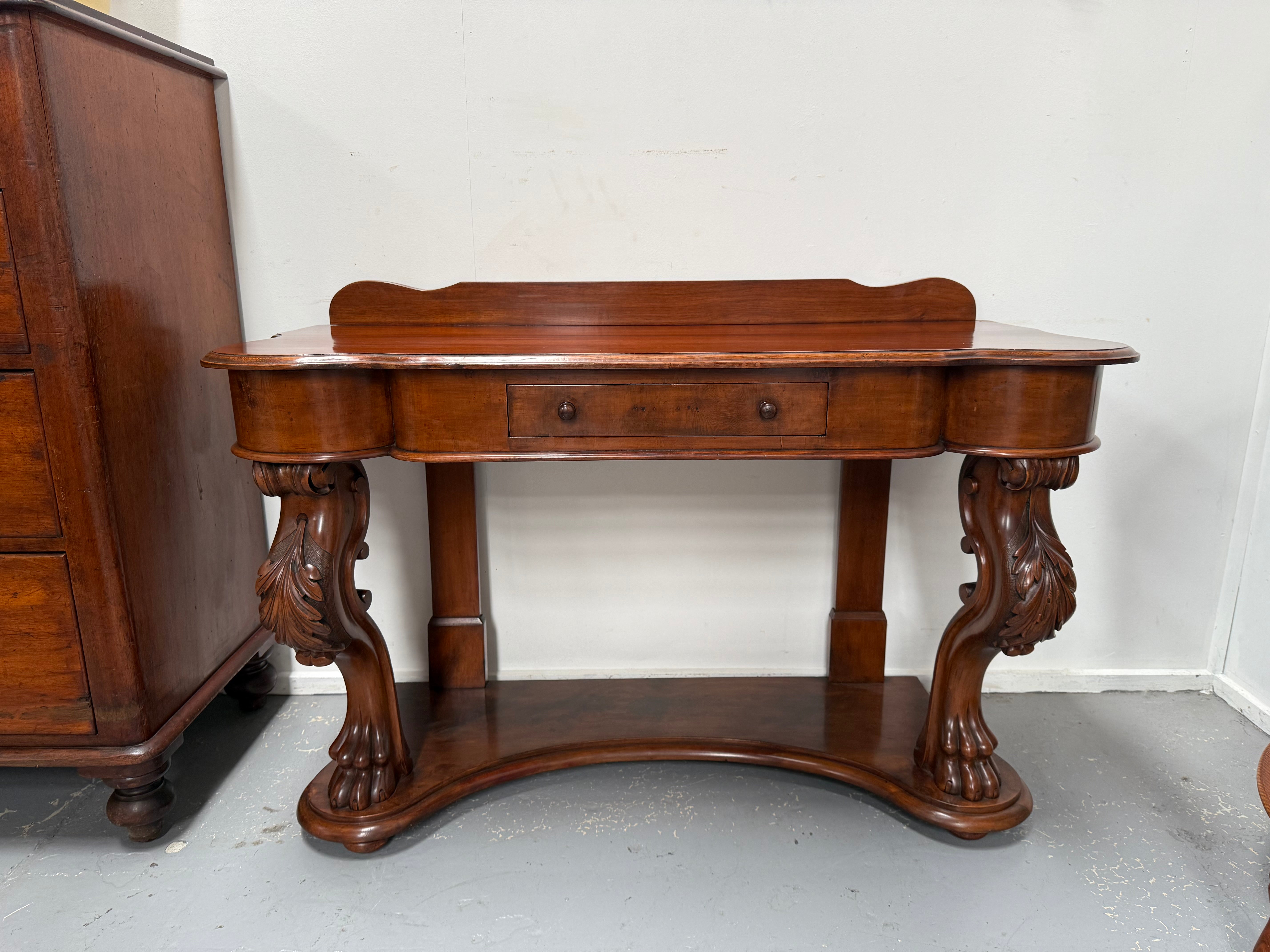 Victorian Mahogany Side Table With Carved Front Legs | Antique & Vintage | Moonee Ponds Antiques | Australia Wide Delivery