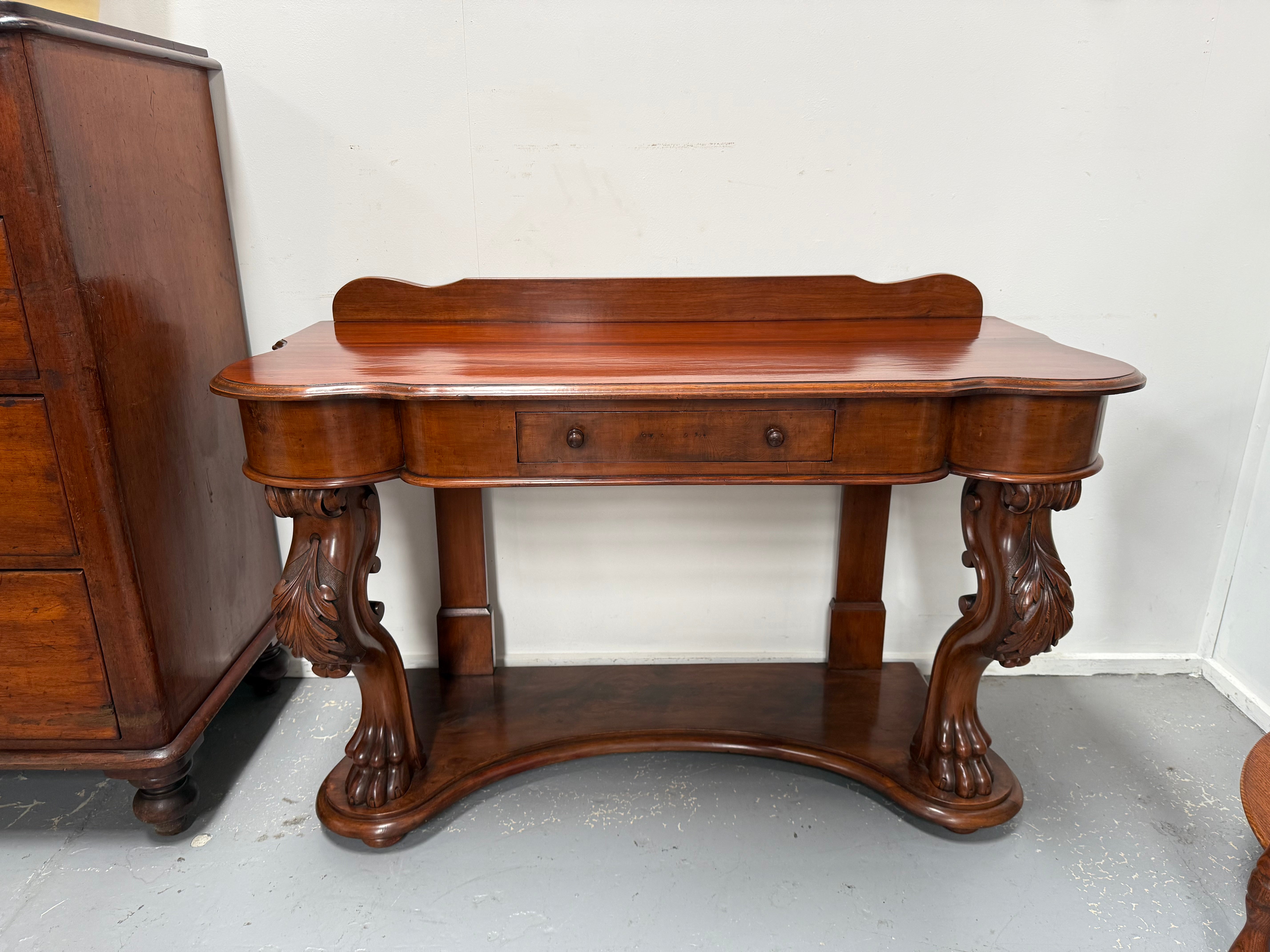Victorian Mahogany Side Table With Carved Front Legs | Antique & Vintage | Moonee Ponds Antiques | Australia Wide Delivery