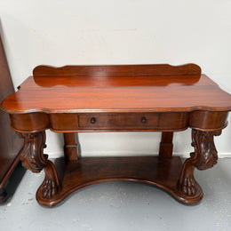 Victorian Mahogany Side Table With Carved Front Legs