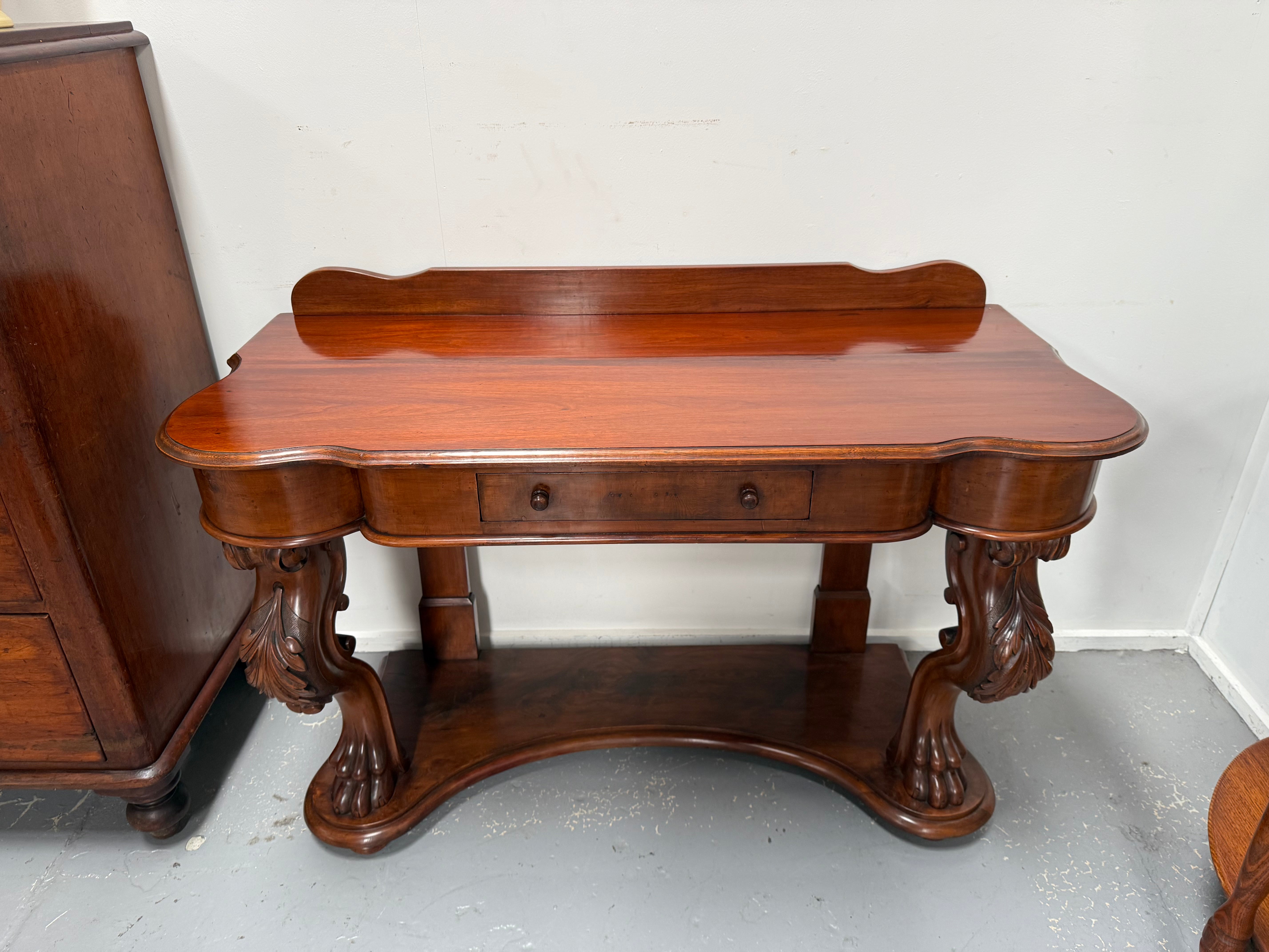 Victorian Mahogany Side Table With Carved Front Legs | Antique & Vintage | Moonee Ponds Antiques | Australia Wide Delivery
