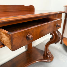 Victorian Mahogany Side Table With Carved Front Legs