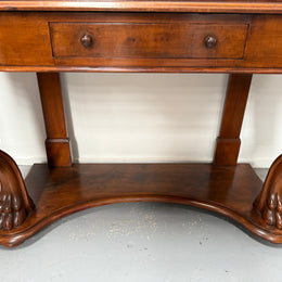 Victorian Mahogany Side Table With Carved Front Legs