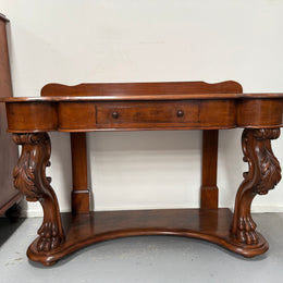 Victorian Mahogany Side Table With Carved Front Legs