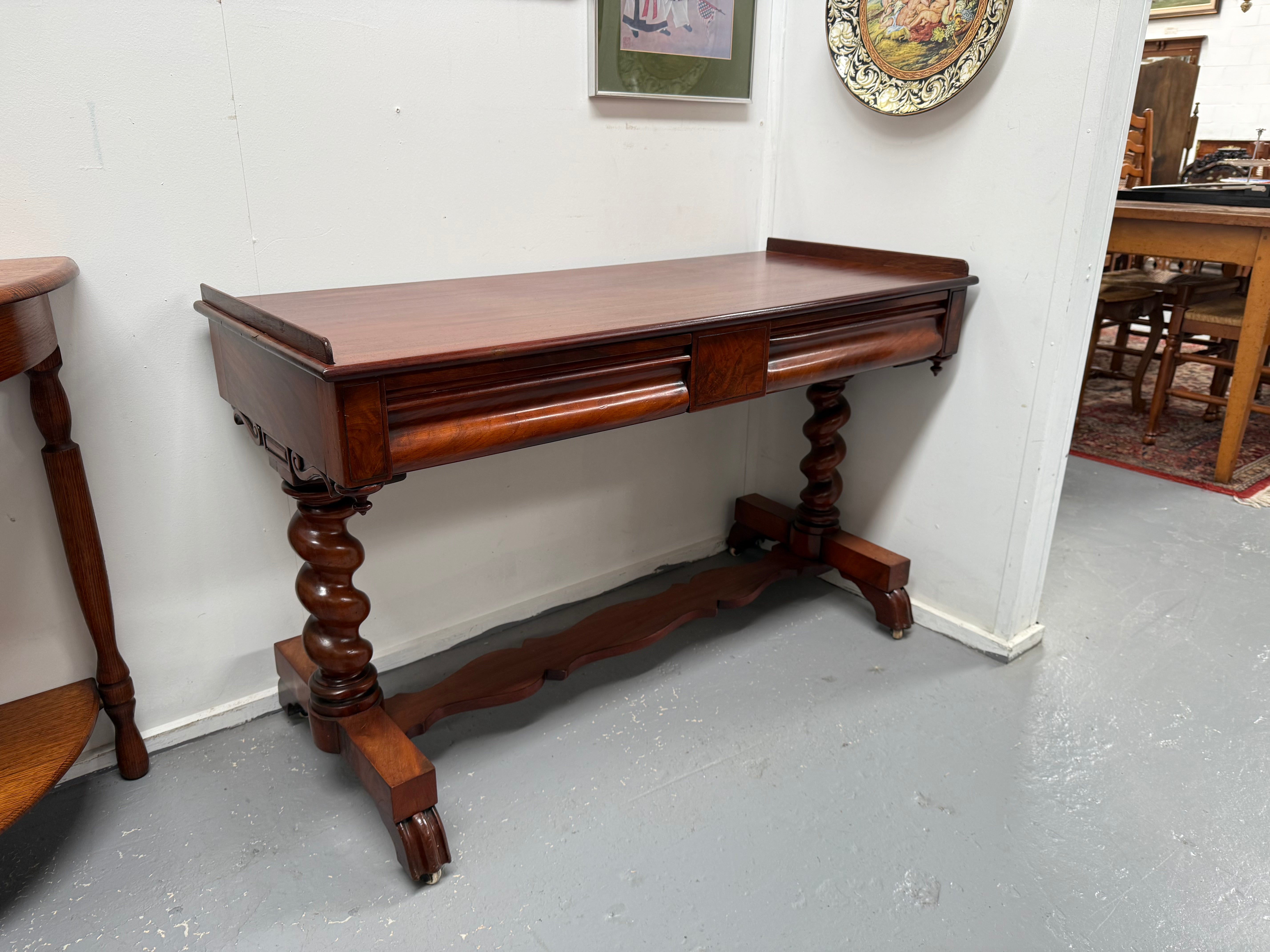 Elegant Victorian Side Table With two Drawers | Antique & Vintage | Moonee Ponds Antiques | Australia Wide Delivery