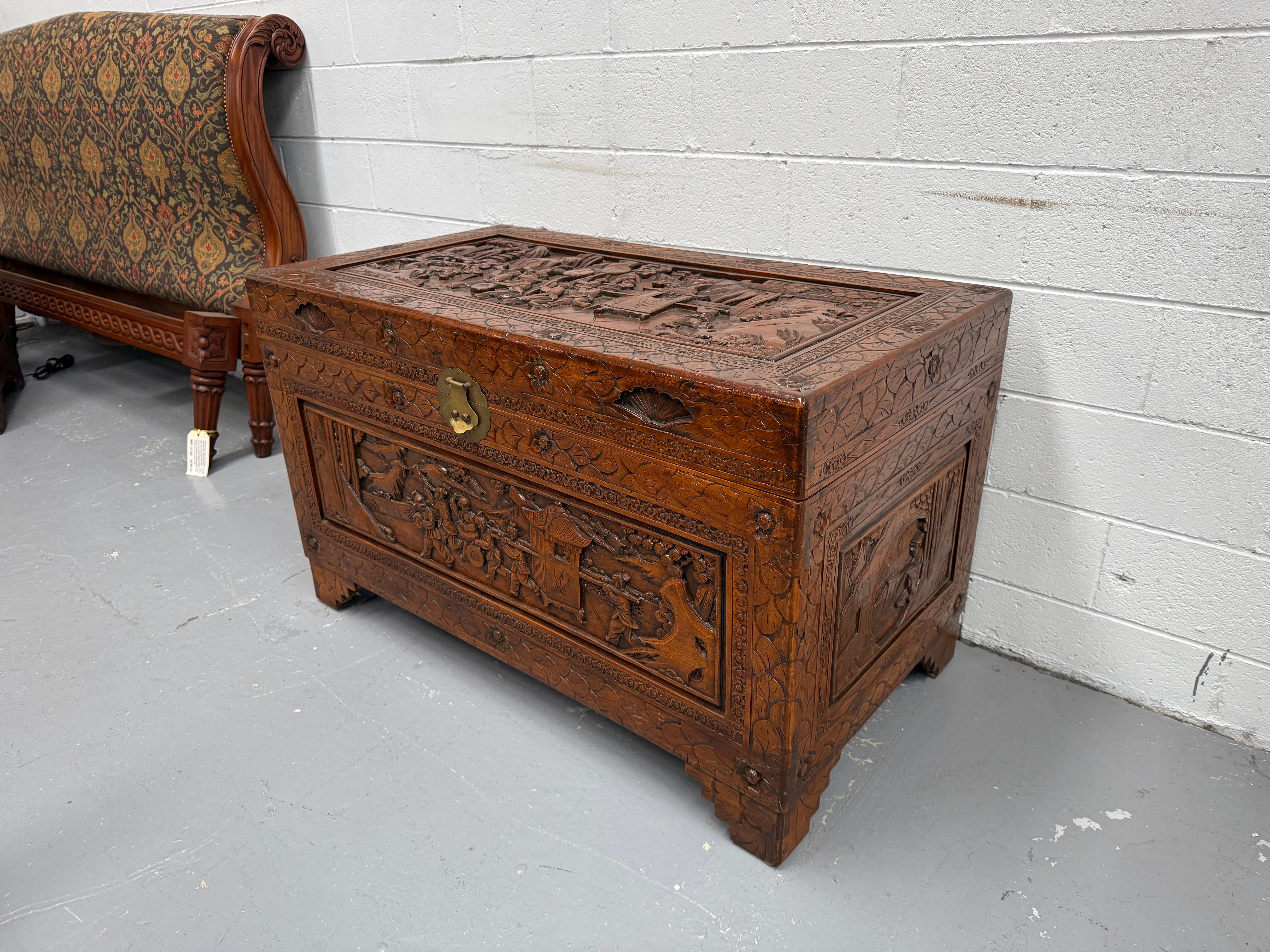 Large Vintage Oriental Carved Camphor Wood Chest | Antique & Vintage | Moonee Ponds Antiques | Australia Wide Delivery