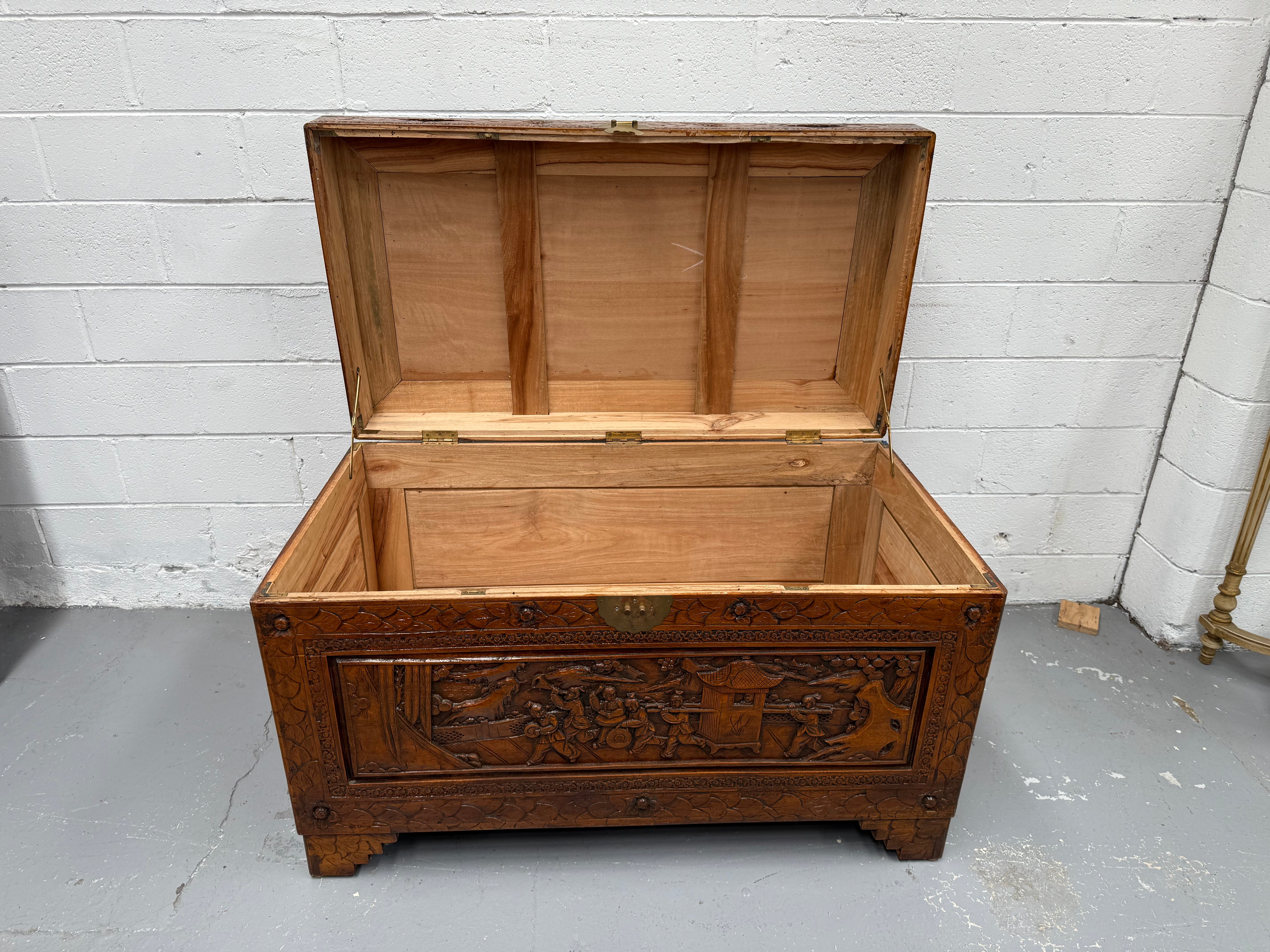 Large Vintage Oriental Carved Camphor Wood Chest | Antique & Vintage | Moonee Ponds Antiques | Australia Wide Delivery