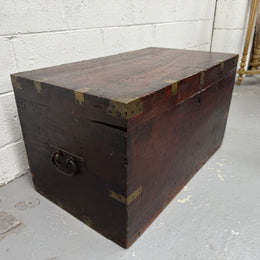 Antique Brass Bound Mahogany Sea Chest