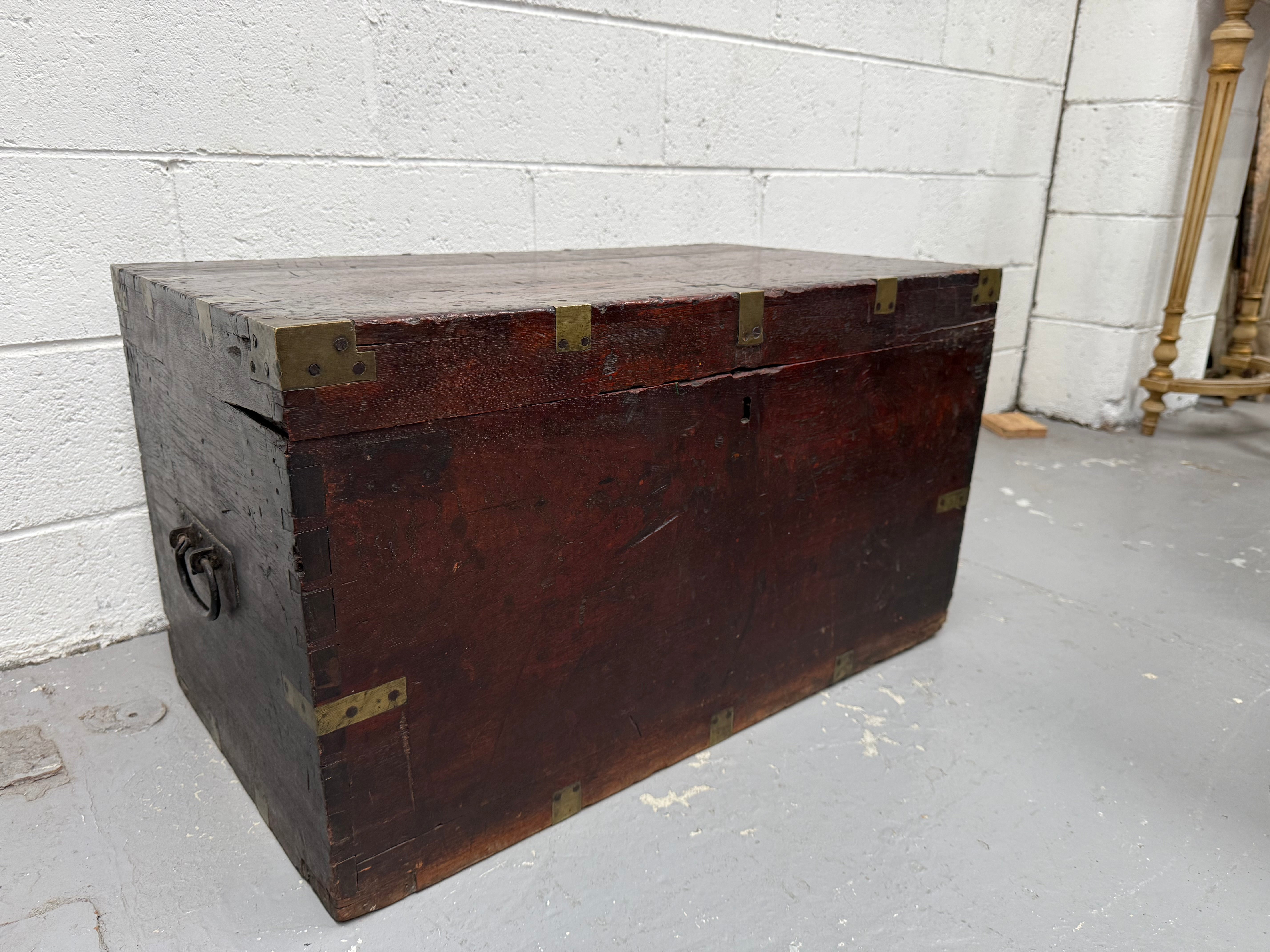 Antique Brass Bound Mahogany Sea Chest | Antique & Vintage | Moonee Ponds Antiques | Australia Wide Delivery