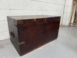 Antique Brass Bound Mahogany Sea Chest | Antique & Vintage | Moonee Ponds Antiques | Australia Wide Delivery