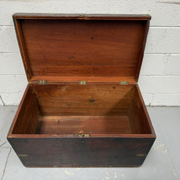 Antique Brass Bound Mahogany Sea Chest