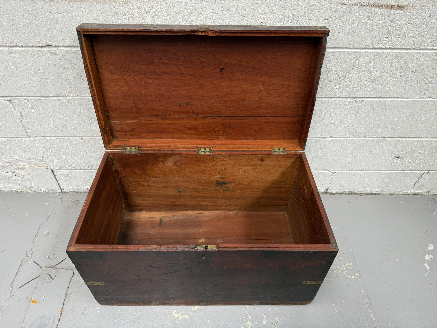 Antique Brass Bound Mahogany Sea Chest