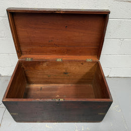 Antique Brass Bound Mahogany Sea Chest