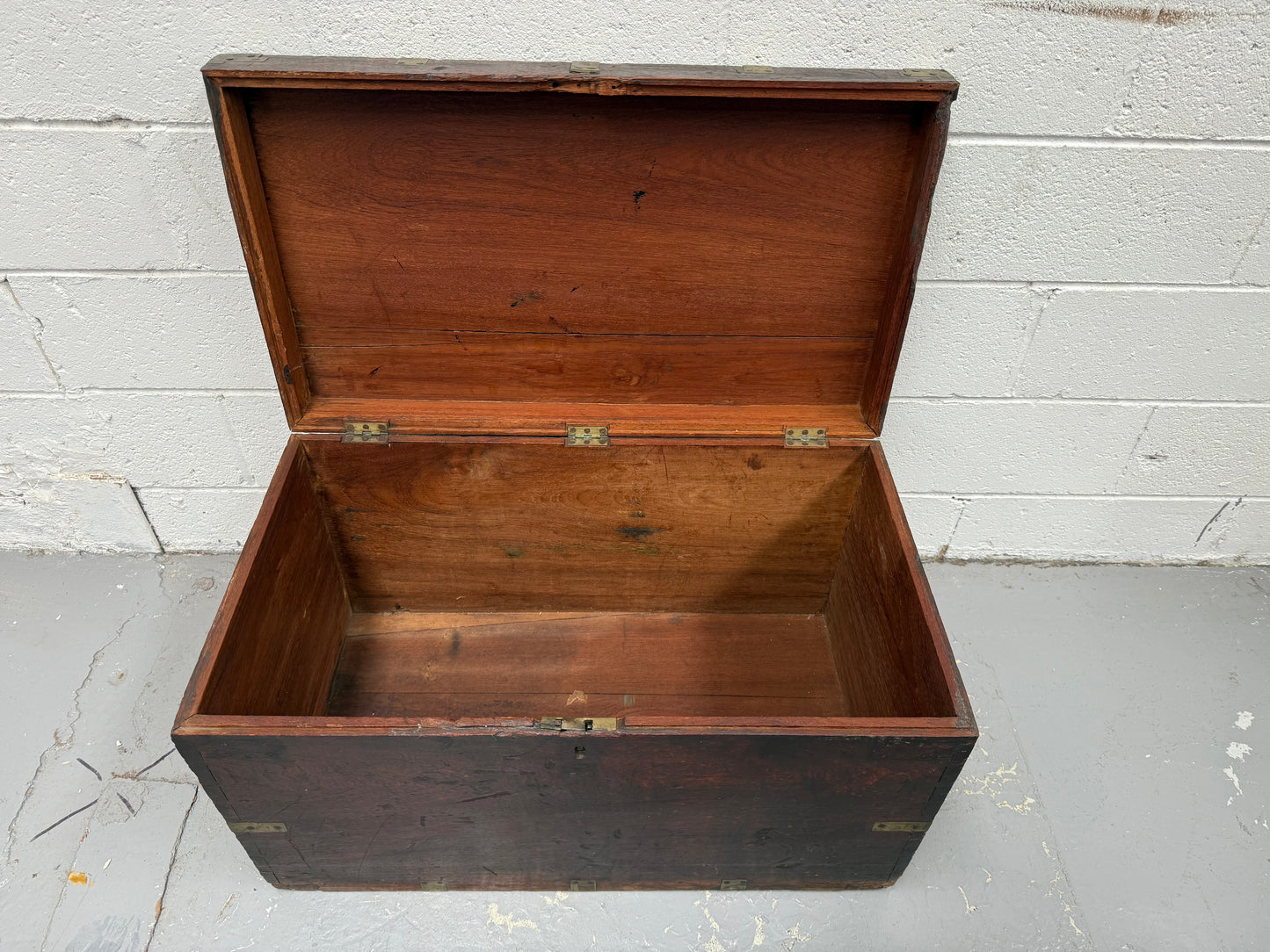 Antique Brass Bound Mahogany Sea Chest
