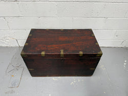 Antique Brass Bound Mahogany Sea Chest | Antique & Vintage | Moonee Ponds Antiques | Australia Wide Delivery