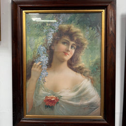 Beautiful Oleograph Picture of a Lady
