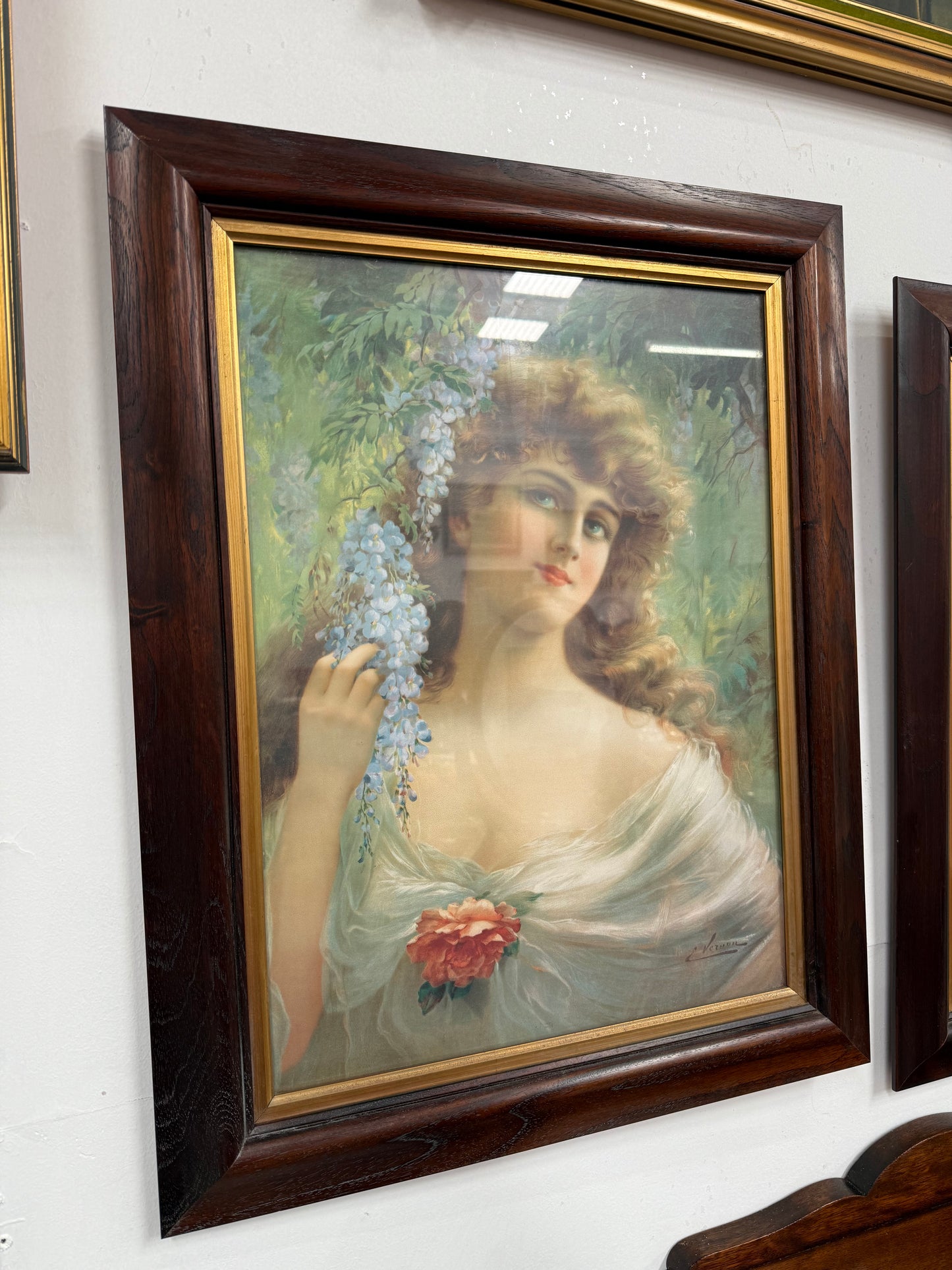 Beautiful Oleograph Picture of a Lady