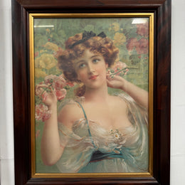 Beautiful Oleograph Picture of a Lady