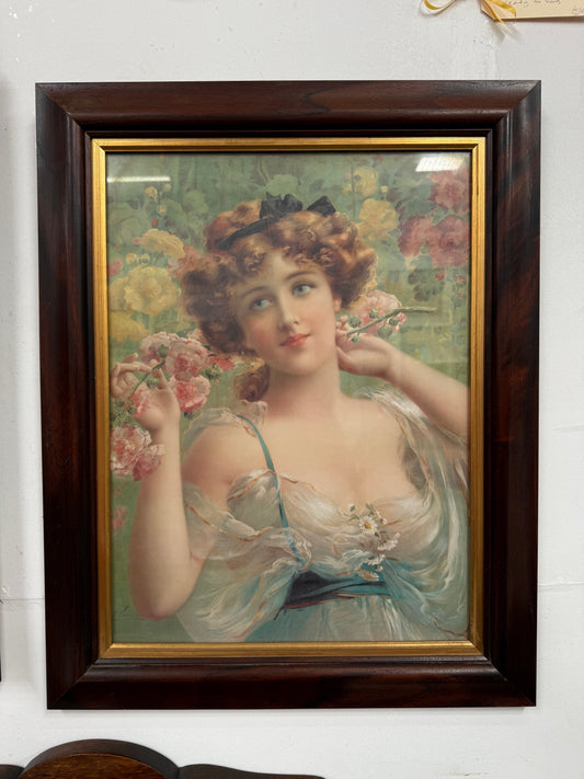 Beautiful Oleograph Picture of a Lady