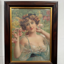 Beautiful Oleograph Picture of a Lady