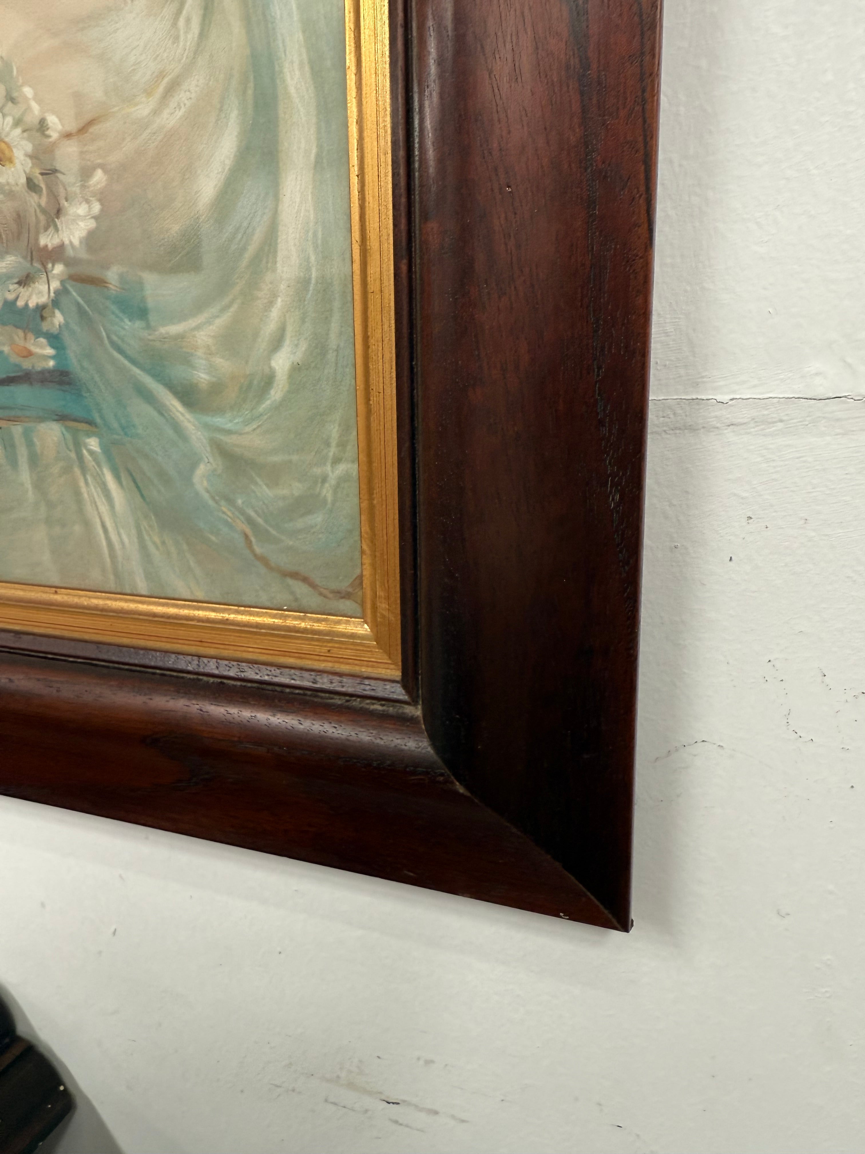 Beautiful Framed Oleograph Picture of a Lady | Antique & Vintage | Moonee Ponds Antiques | Australia Wide