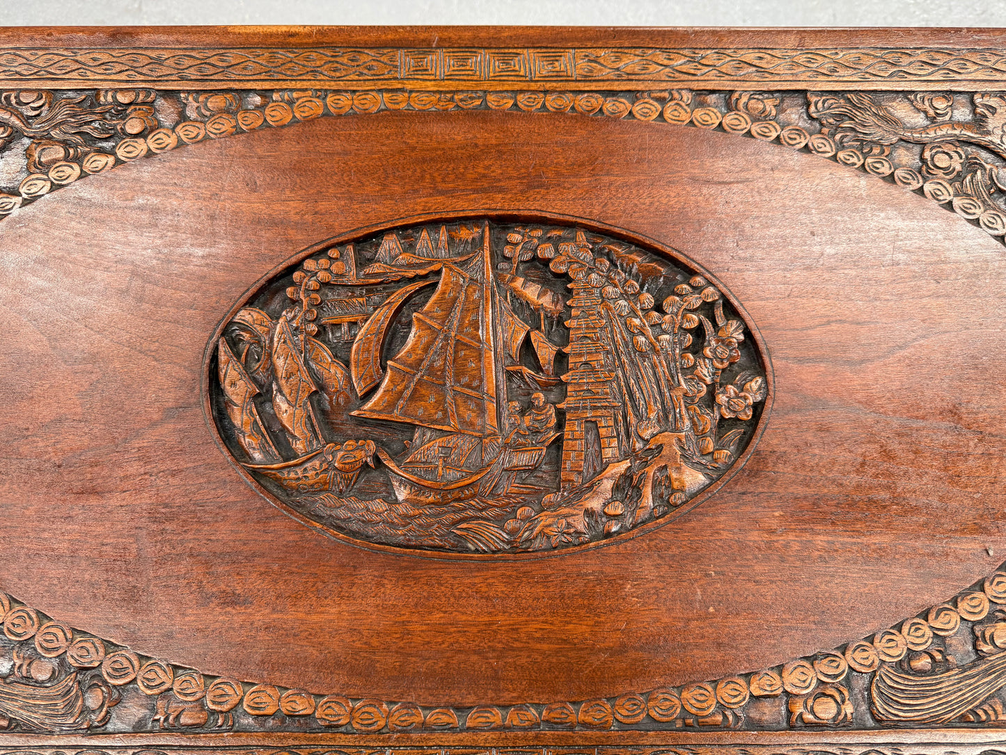 Vintage Carved Camphorwood Chest Circ: 1930's