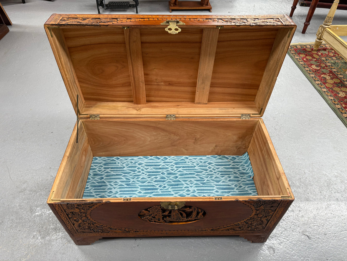 Vintage Carved Camphorwood Chest Circ: 1930's