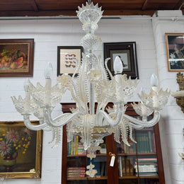 Magnificent Champagne Italian Murano Chandelier