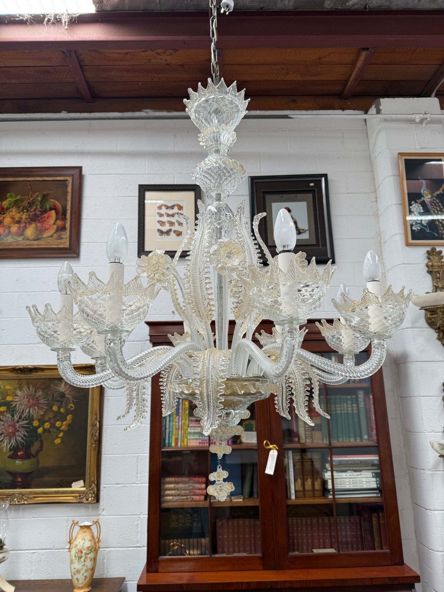 Magnificent Champagne Italian Murano Chandelier