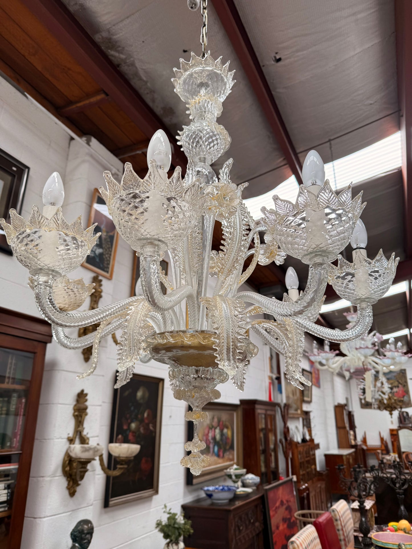 Magnificent Champagne Italian Murano Chandelier