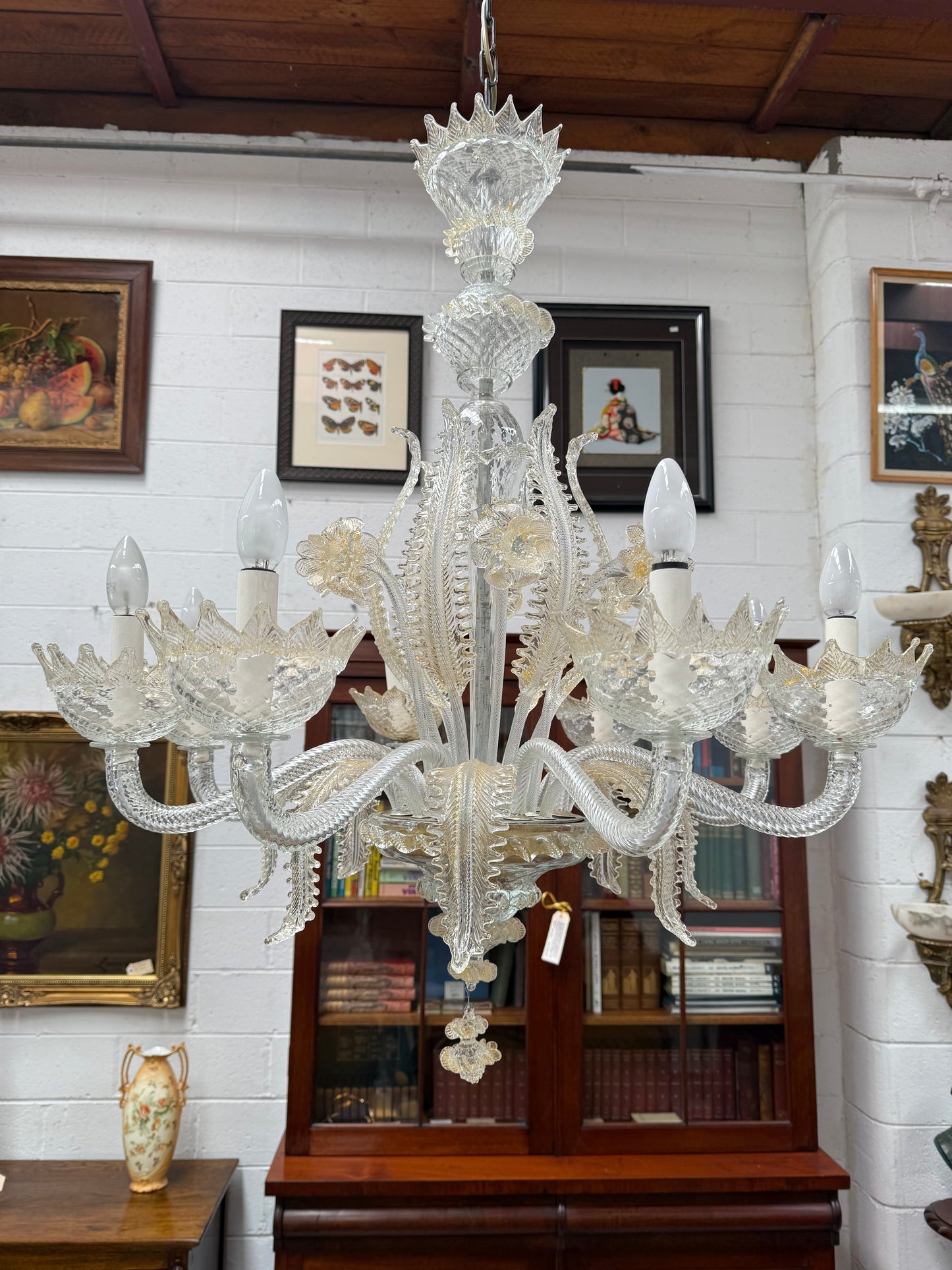 Magnificent Champagne Italian Murano Chandelier