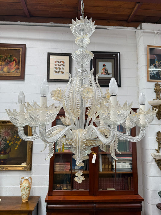 Magnificent Champagne Italian Murano Chandelier