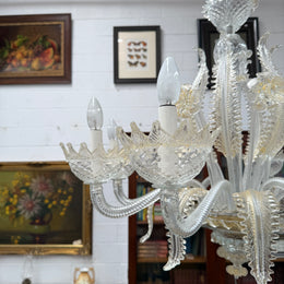 Magnificent Champagne Italian Murano Chandelier